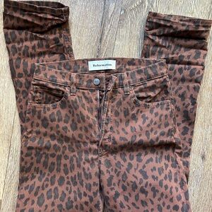 Reformation High Rise Leopard Print Jeans